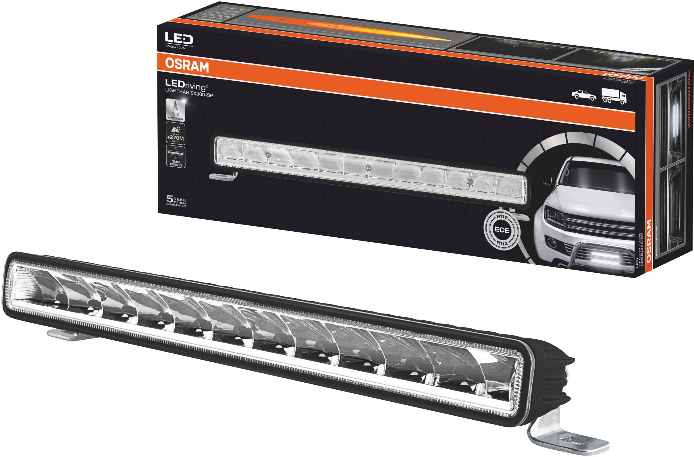 OSRAM Fernscheinwerfer LEDDL106-SP LEDriving Lightbar SX300-SP LED vorne (B x H x T) 350 x 63.5 x 50 mm Schwarz