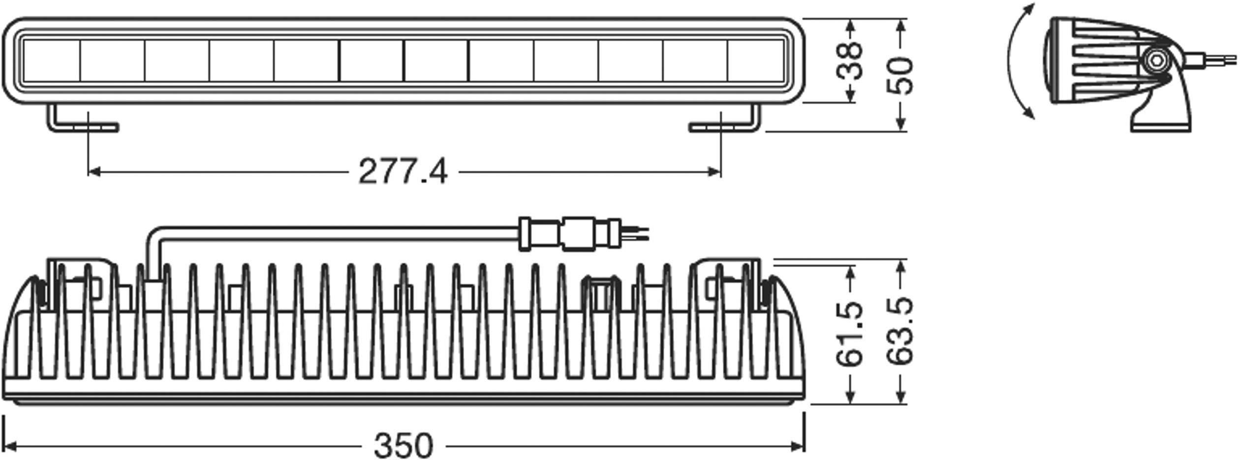OSRAM Fernscheinwerfer LEDDL106-SP LEDriving Lightbar SX300-SP LED vorne (B x H x T) 350 x 63.5 x 50 mm Schwarz