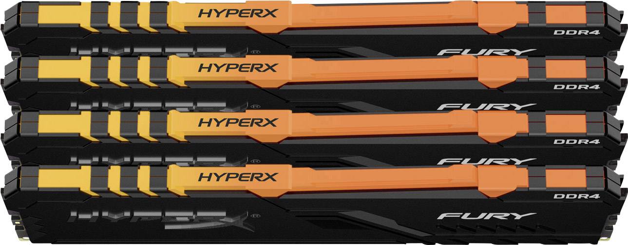 HyperX PC-Arbeitsspeicher Kit Fury RGB HX424C15FB3AK4/32 32GB 4 x 8GB DDR4-RAM 2400MHz CL 15-15-15