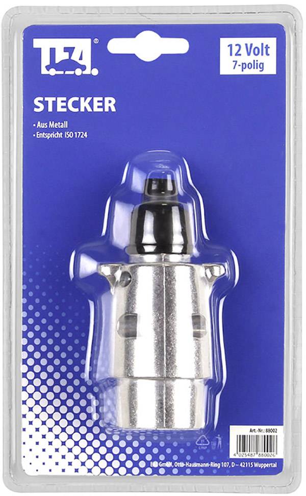 TFA Stecker 88002 Anhänger Stecker [Steckdose 7polig - Stecker 7polig] Metall