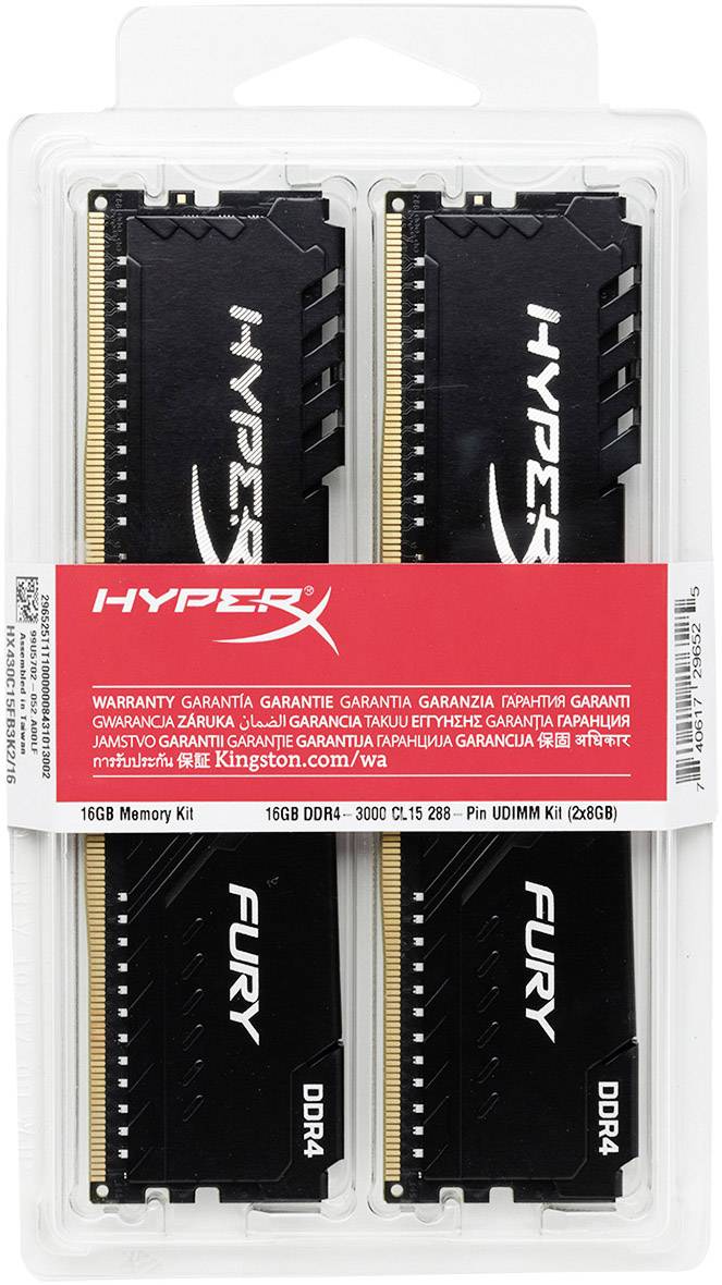 HyperX PC-Arbeitsspeicher Kit Fury HX424C15FB3K2/8 8GB 2 x 4GB DDR4-RAM 2400MHz CL 15-15-15