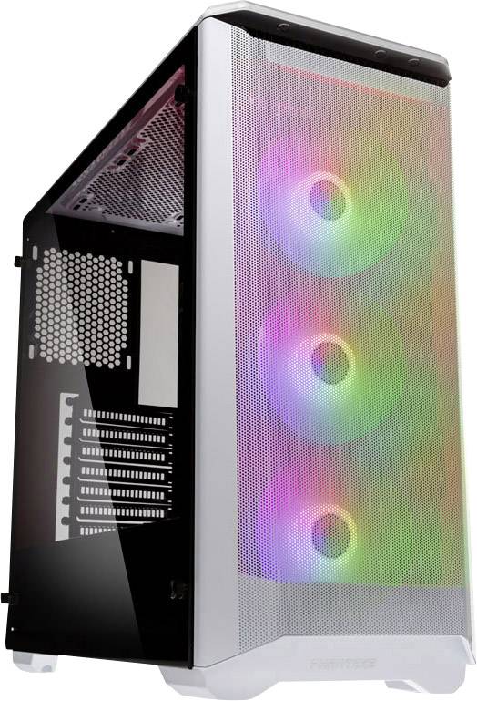 Phanteks Eclipse P400A DRGB Midi-Tower PC-Gehäuse Weiß, Schwarz 3 Vorinstallierte LED Lüfter, Seitenfenster, Staubfilter