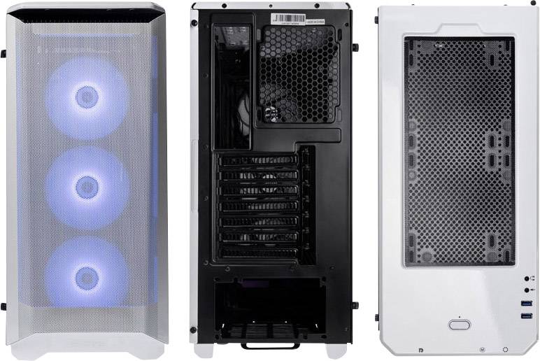 Phanteks Eclipse P400A DRGB Midi-Tower PC-Gehäuse Weiß, Schwarz 3 Vorinstallierte LED Lüfter, Seitenfenster, Staubfilter
