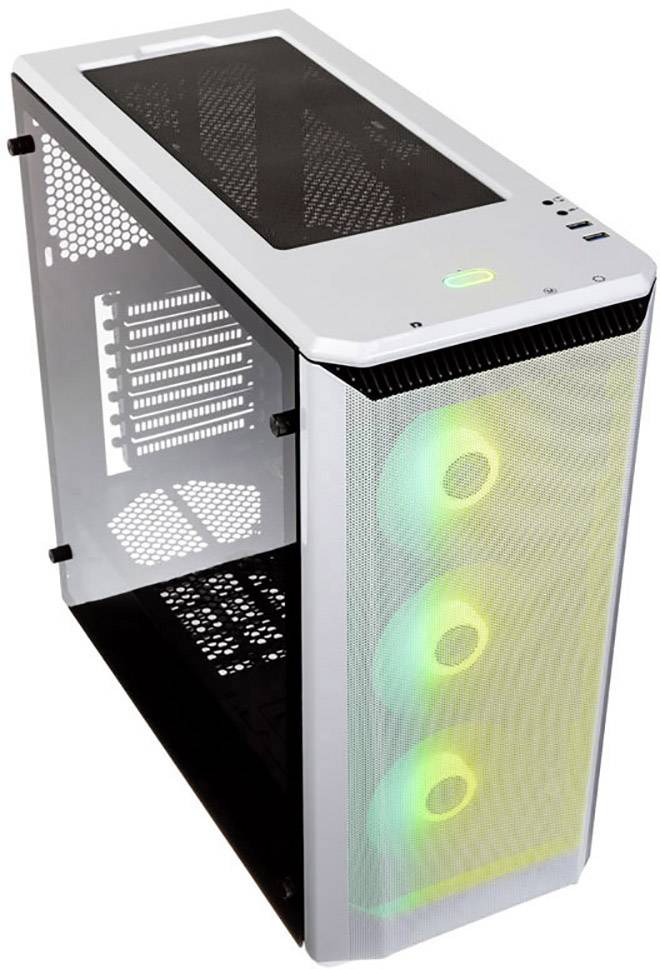 Phanteks Eclipse P400A DRGB Midi-Tower PC-Gehäuse Weiß, Schwarz 3 Vorinstallierte LED Lüfter, Seitenfenster, Staubfilter