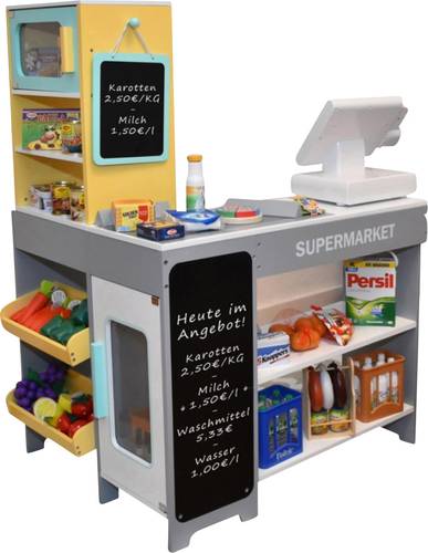 Supermarkt aus Holz mit 40-teiligem Zubehör 0348.2