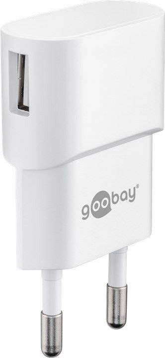 Goobay USB Ladegerät USB 2.0 Buchse A Weiß Steckdose