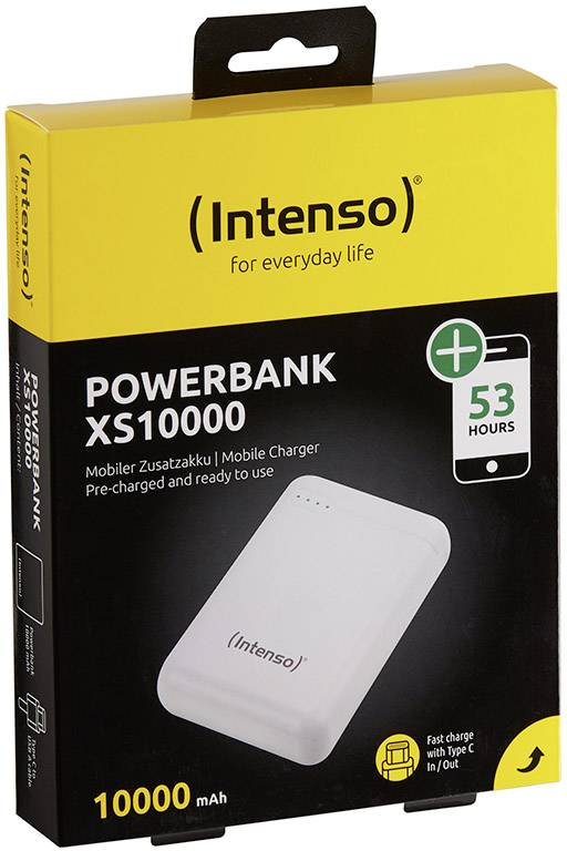 Intenso XS10000 Powerbank 10000 mAh LiPo Weiß Statusanzeige