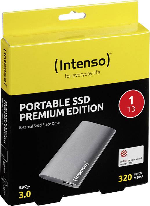 Intenso externe SSD Premium 1,8", USB 3.2, 1 TB, anthrazit