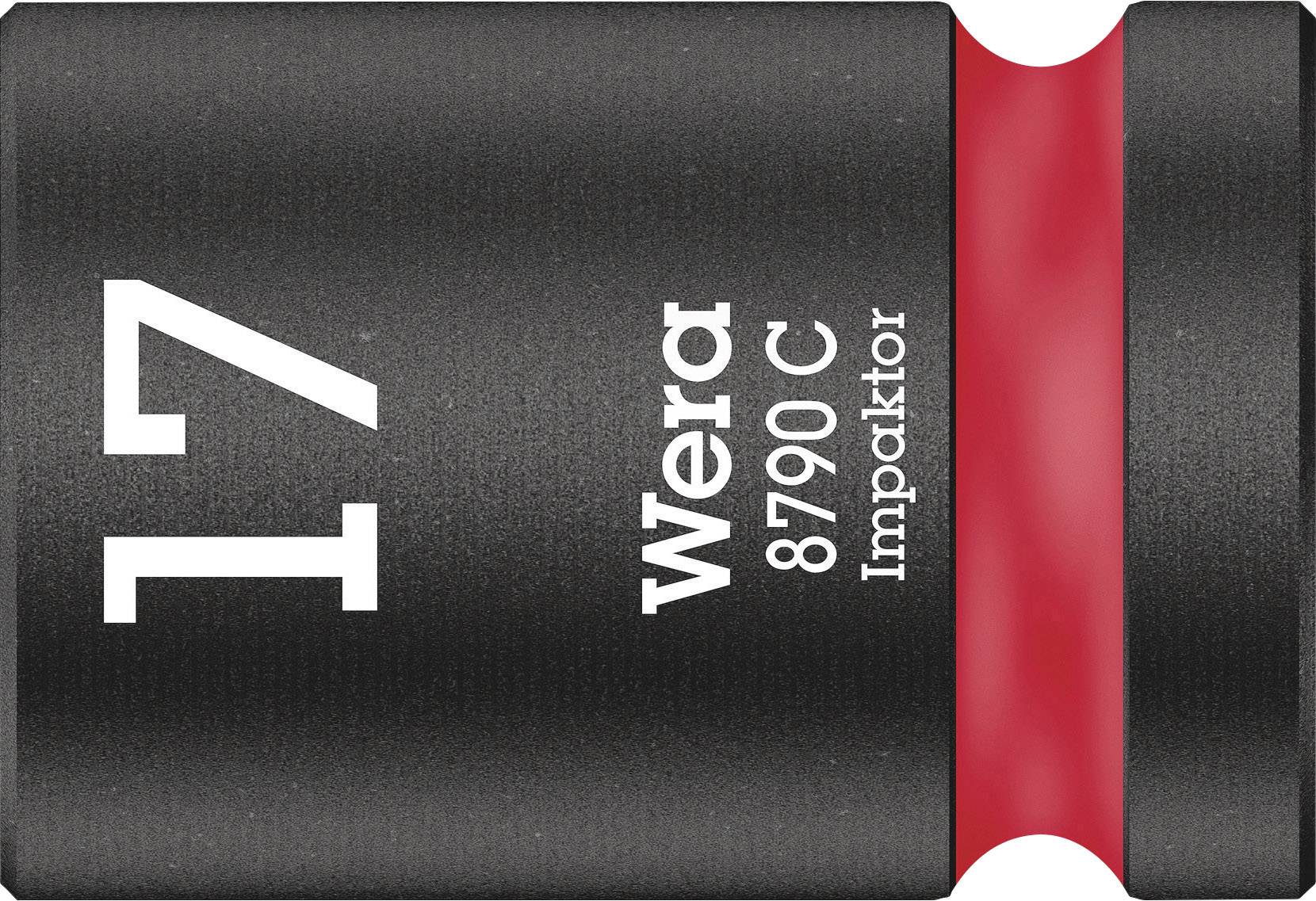 Steckschlüssel-Einsatz mit der Aufschrift '17 Wera 8790 C Impaktor', schwarz mit rotem Ring, für präzise Verschraubungen.
