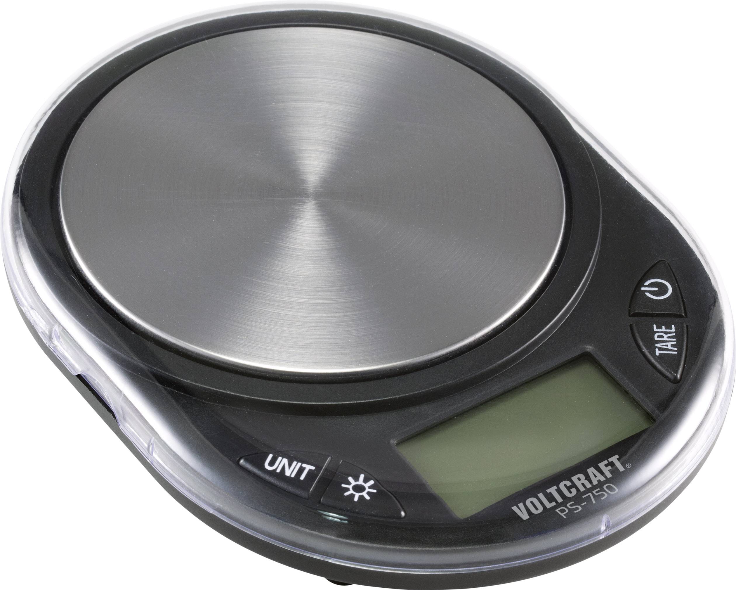 VOLTCRAFT PS-750 Präzisionswaage Wägebereich (max.) 750g Ablesbarkeit 0.1g batteriebetrieben Schwarz