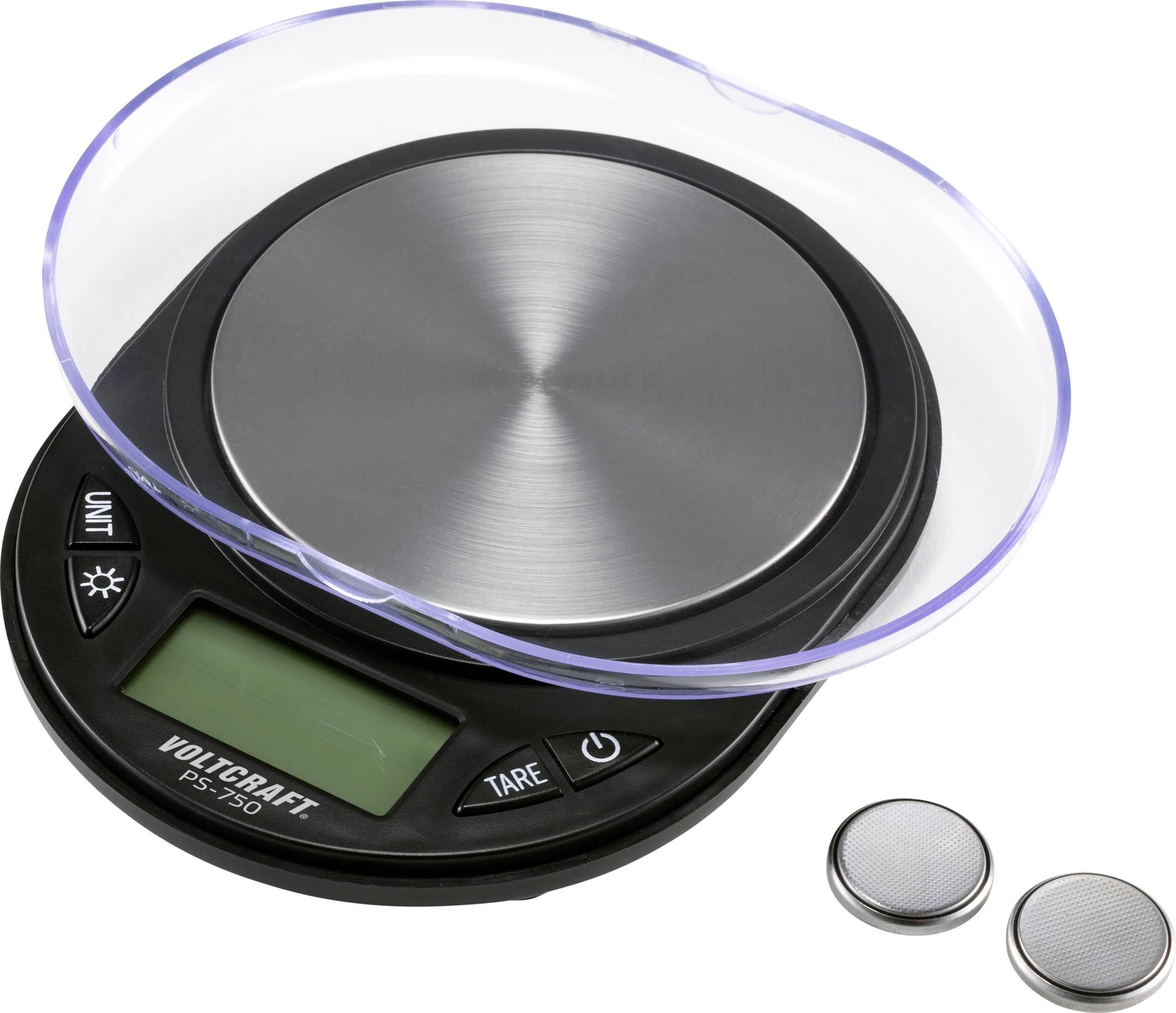 VOLTCRAFT PS-750 Präzisionswaage Wägebereich (max.) 750g Ablesbarkeit 0.1g batteriebetrieben Schwarz