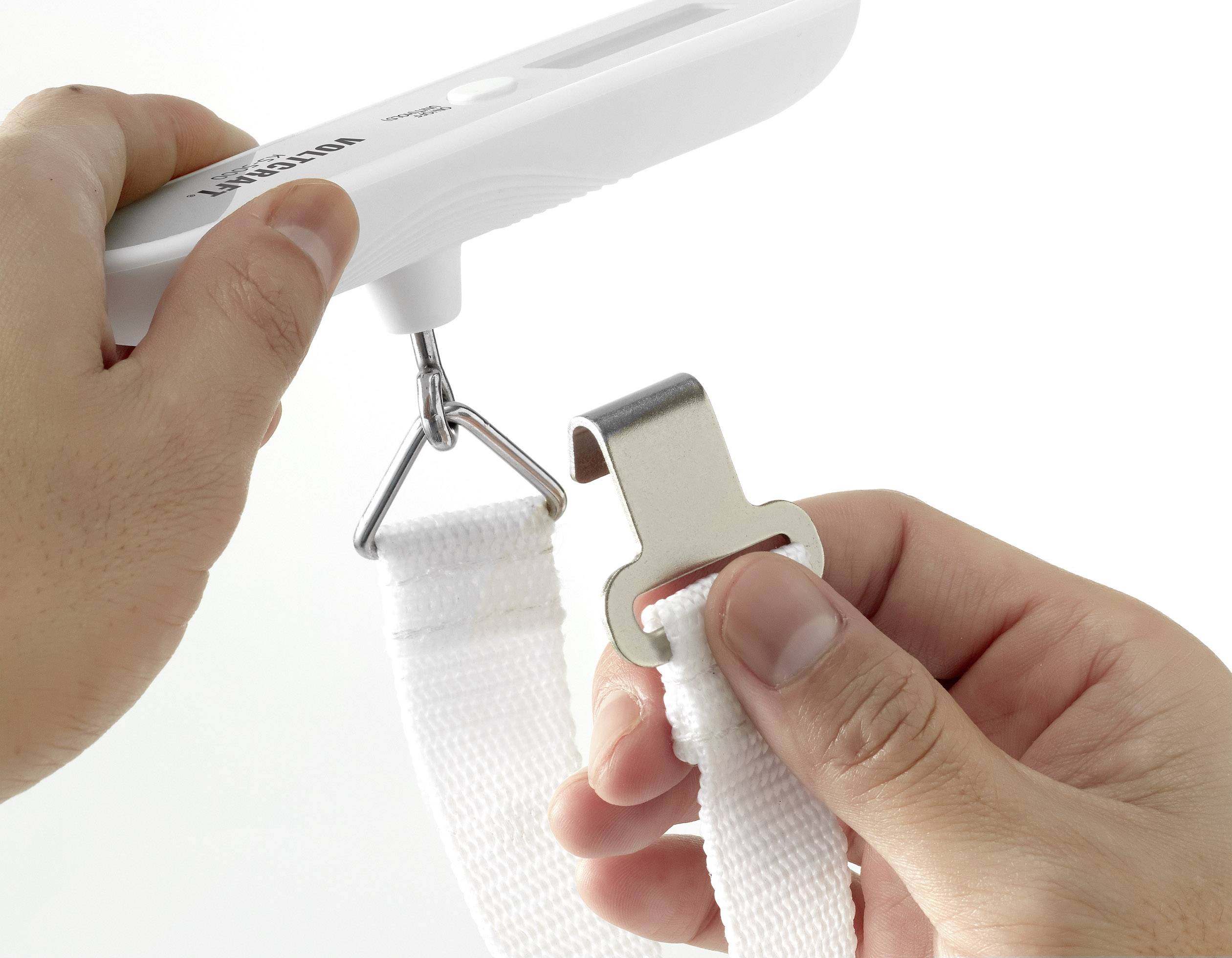 VOLTCRAFT KS-5000 Kofferwaage Wägebereich (max.) 50kg Ablesbarkeit 10g batteriebetrieben Grau