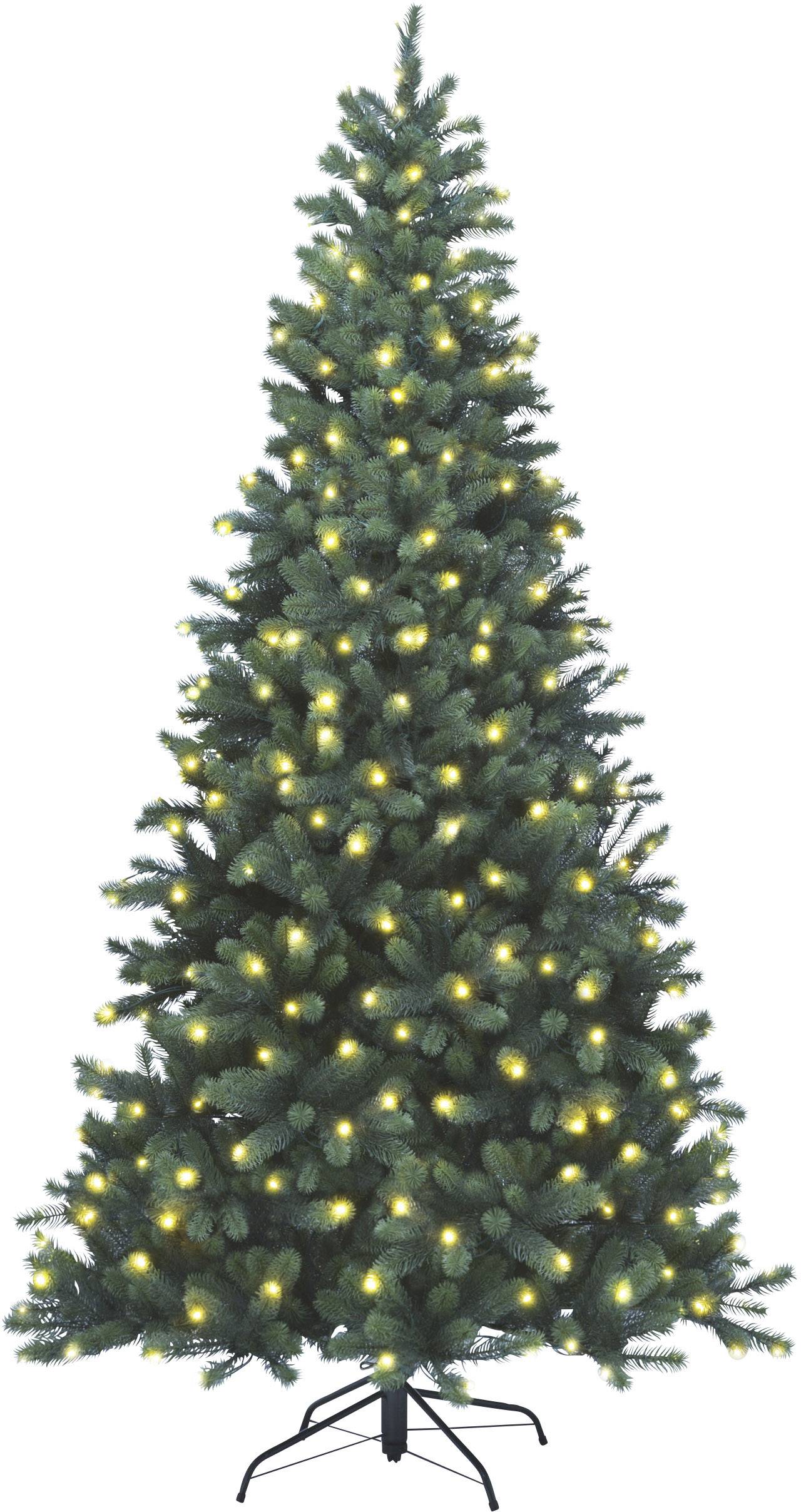Xenotec PE-BM240 Künstlicher Weihnachtsbaum mit Beleuchtung Tanne Warmweiß LED Grün EEK: G (A - G) mit Ständer 240cm