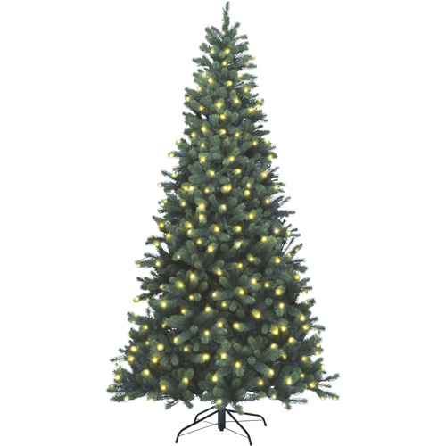 Xenotec PE-BM240 Künstlicher Weihnachtsbaum mit Beleuchtung Tanne Warmweiß LED Grün EEK: G (A - G) mit Ständer