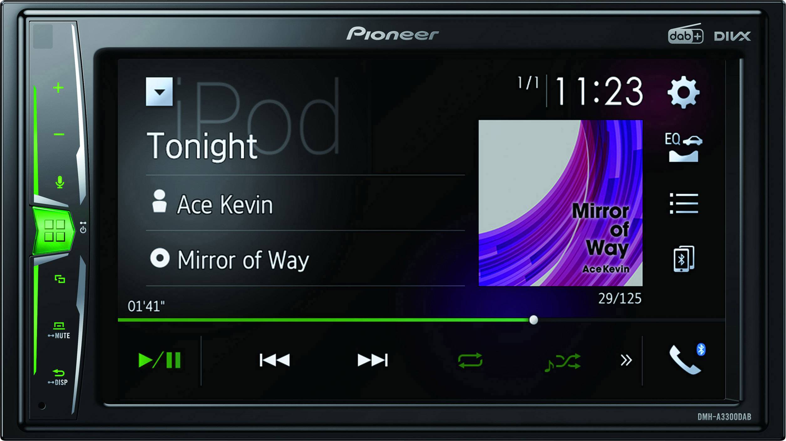 Pioneer DMH-A3300DAB Doppel-DIN Autoradio Bluetooth®-Freisprecheinrichtung, DAB+ Tuner, AppRadio