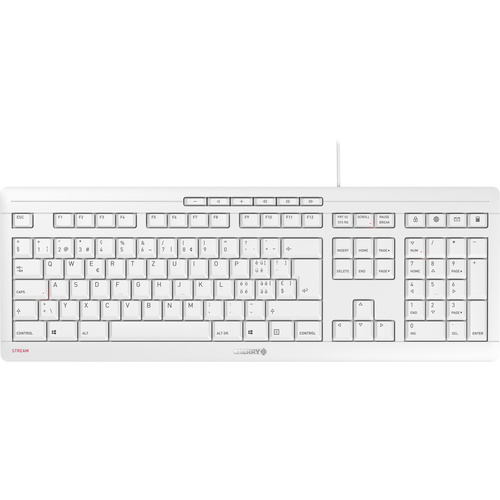 CHERRY Stream USB Tastatur Schweiz, QWERTZ, Windows® Hellgrau