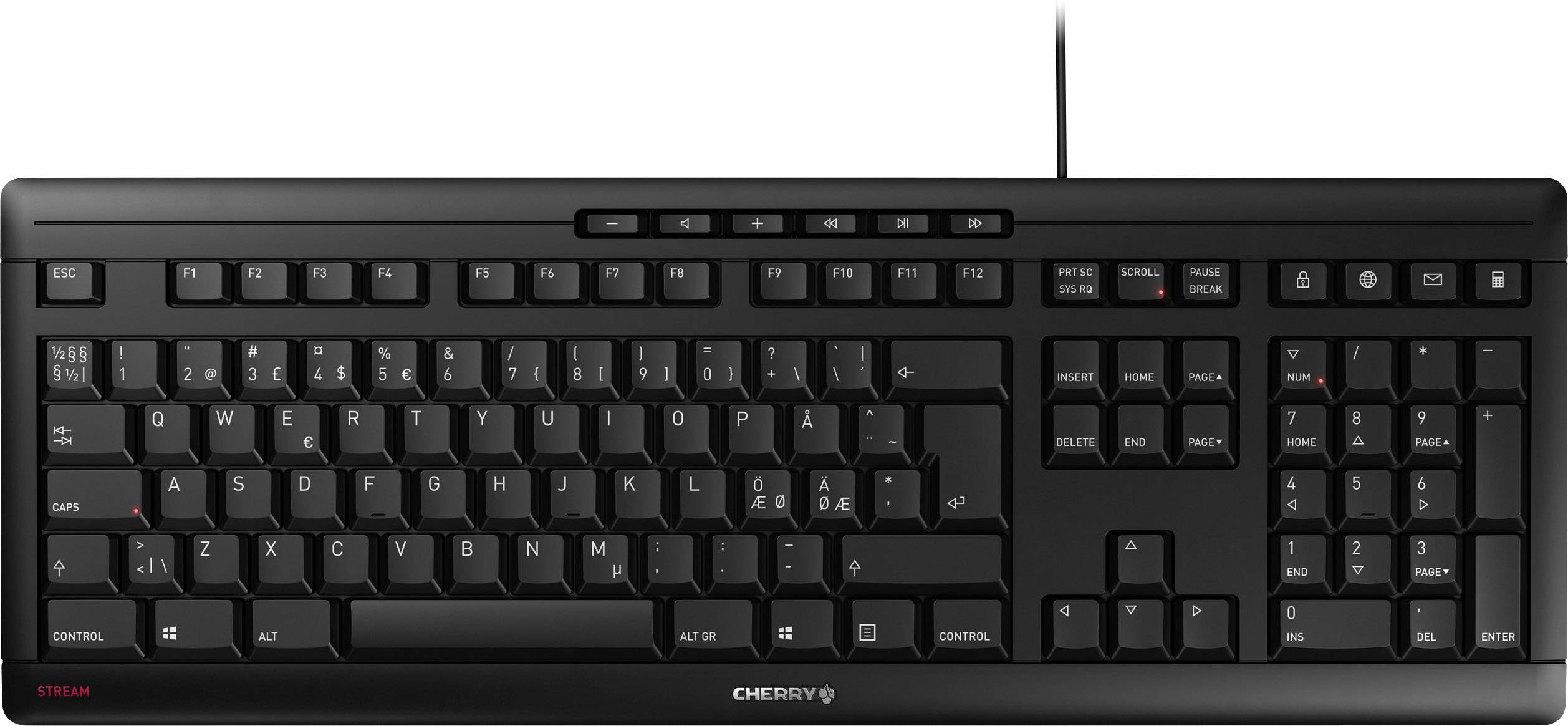 CHERRY Stream USB Tastatur Pan-Nordisch Schwarz