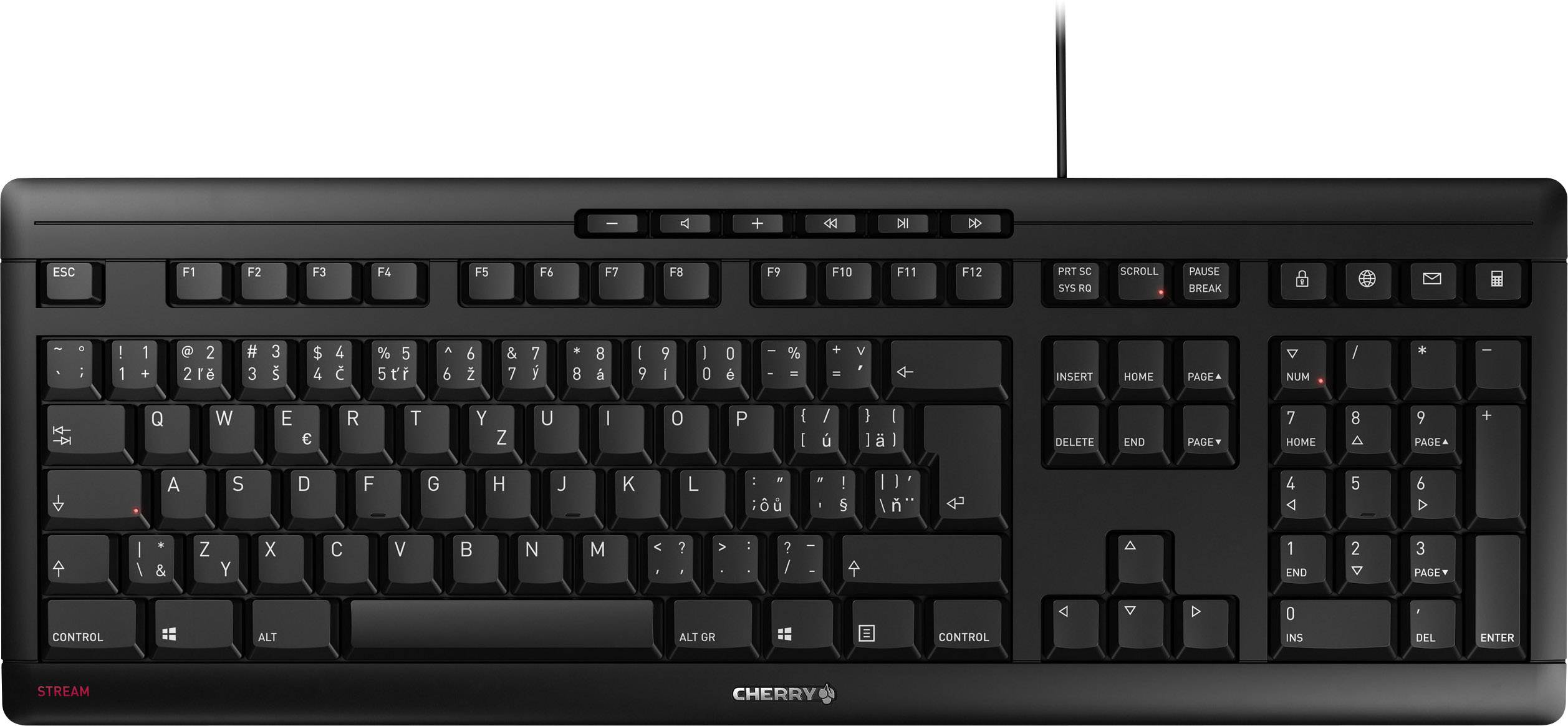CHERRY Stream USB Tastatur Tschechisch Schwarz