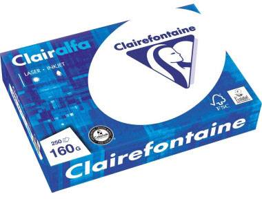 Clairefontaine Clairalfa 2618C Universal Druckerpapier Kopierpapier DIN A4 160 g/m² 250 Blatt Hochweiß