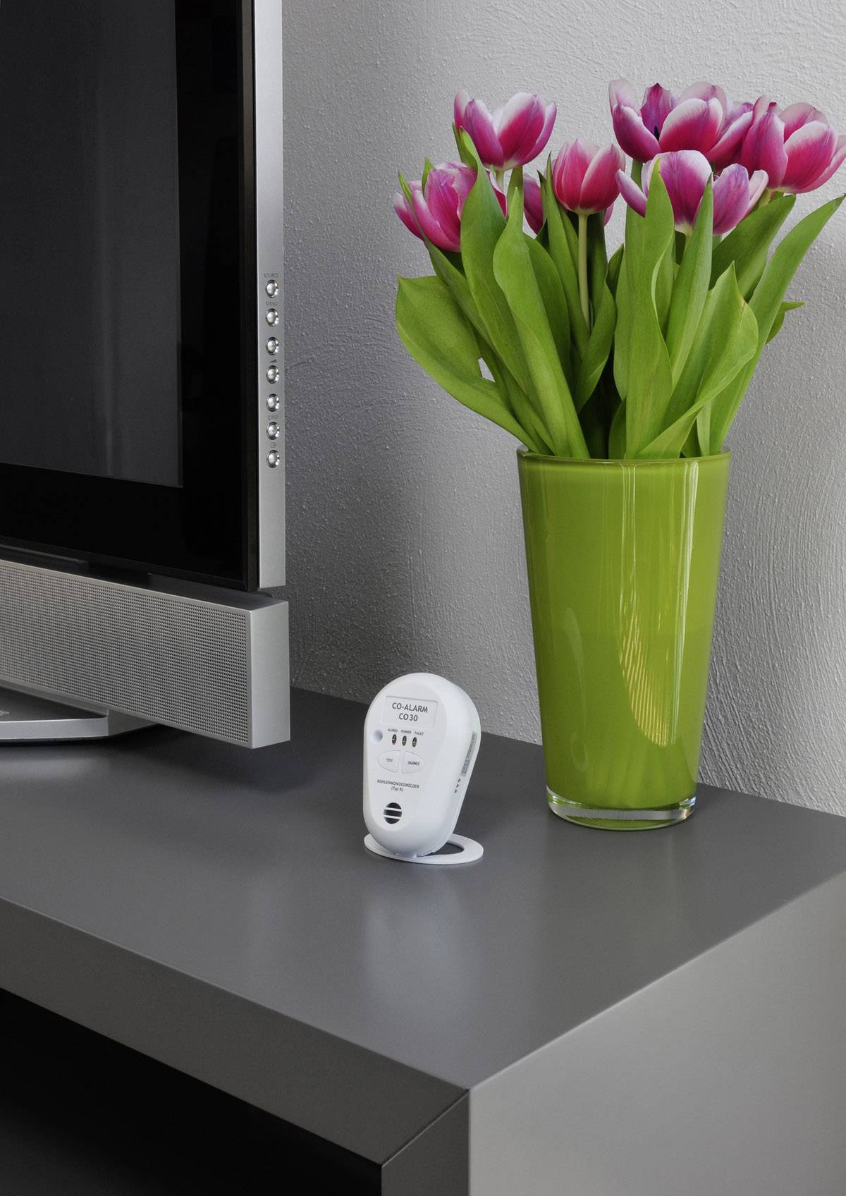 PENTATECH CO30 Kohlenmonoxid-Melder inkl. 10 Jahres-Batterie batteriebetrieben detektiert Kohlenmonoxid