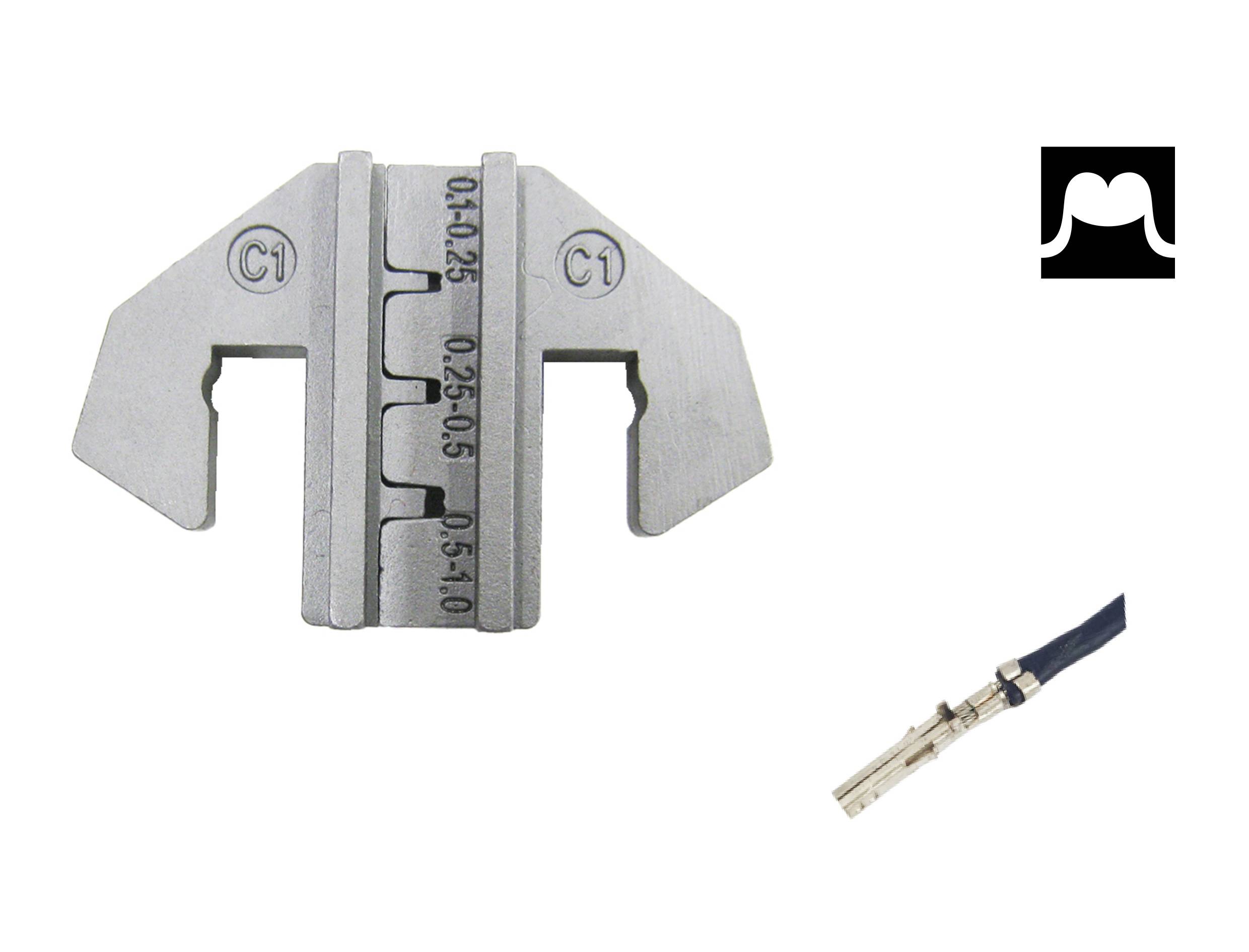 TOOLCRAFT PLE-0C1 Crimp-Einsätze Flachstecker Quetschbereich: 0.1 bis 1mm² Passend für Marke (Zangen): TOOLCRAFT PZ-500