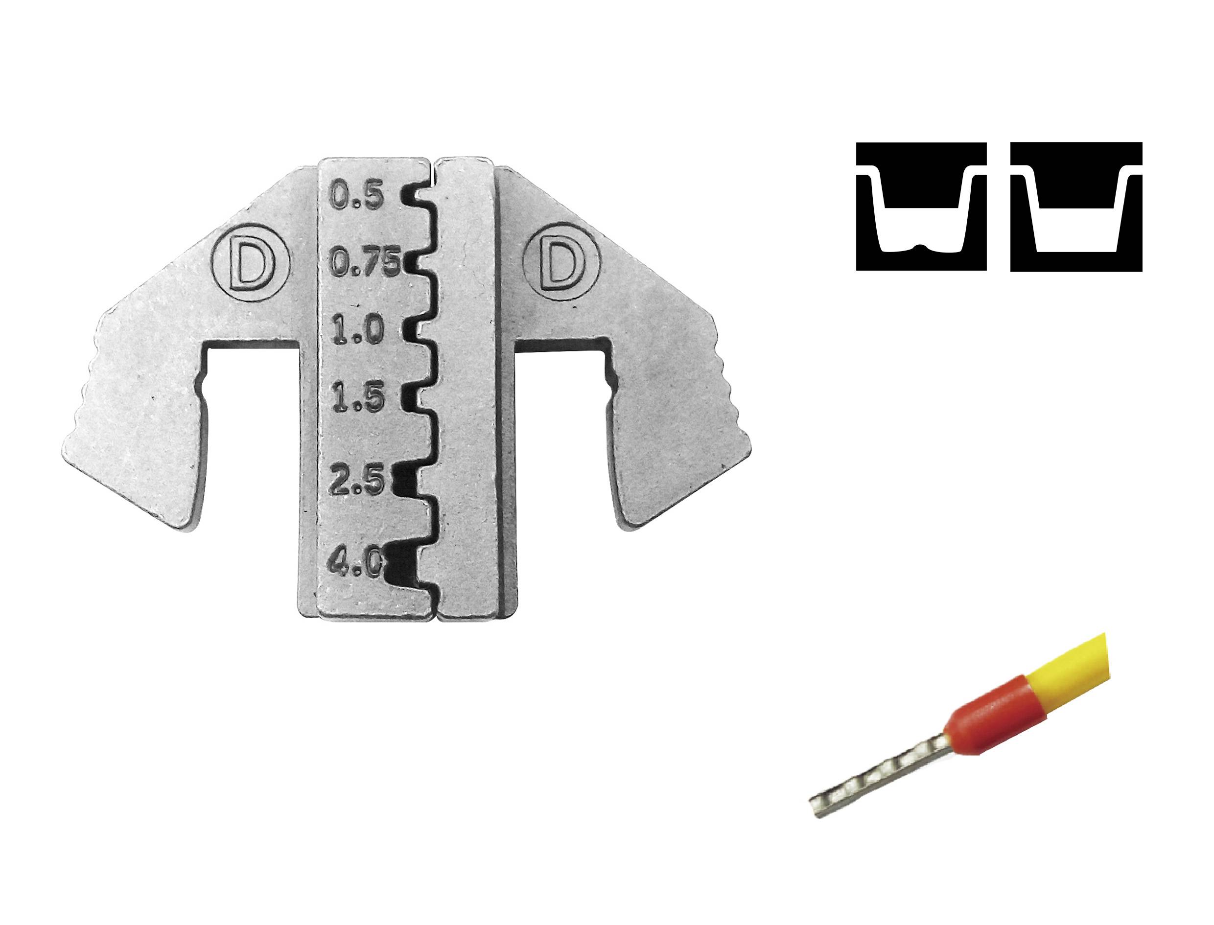 TOOLCRAFT PLE-0D Crimp-Einsätze Aderendhülsen Quetschbereich: 0.5 bis 4mm² Passend für Marke (Zangen): TOOLCRAFT PZ-500