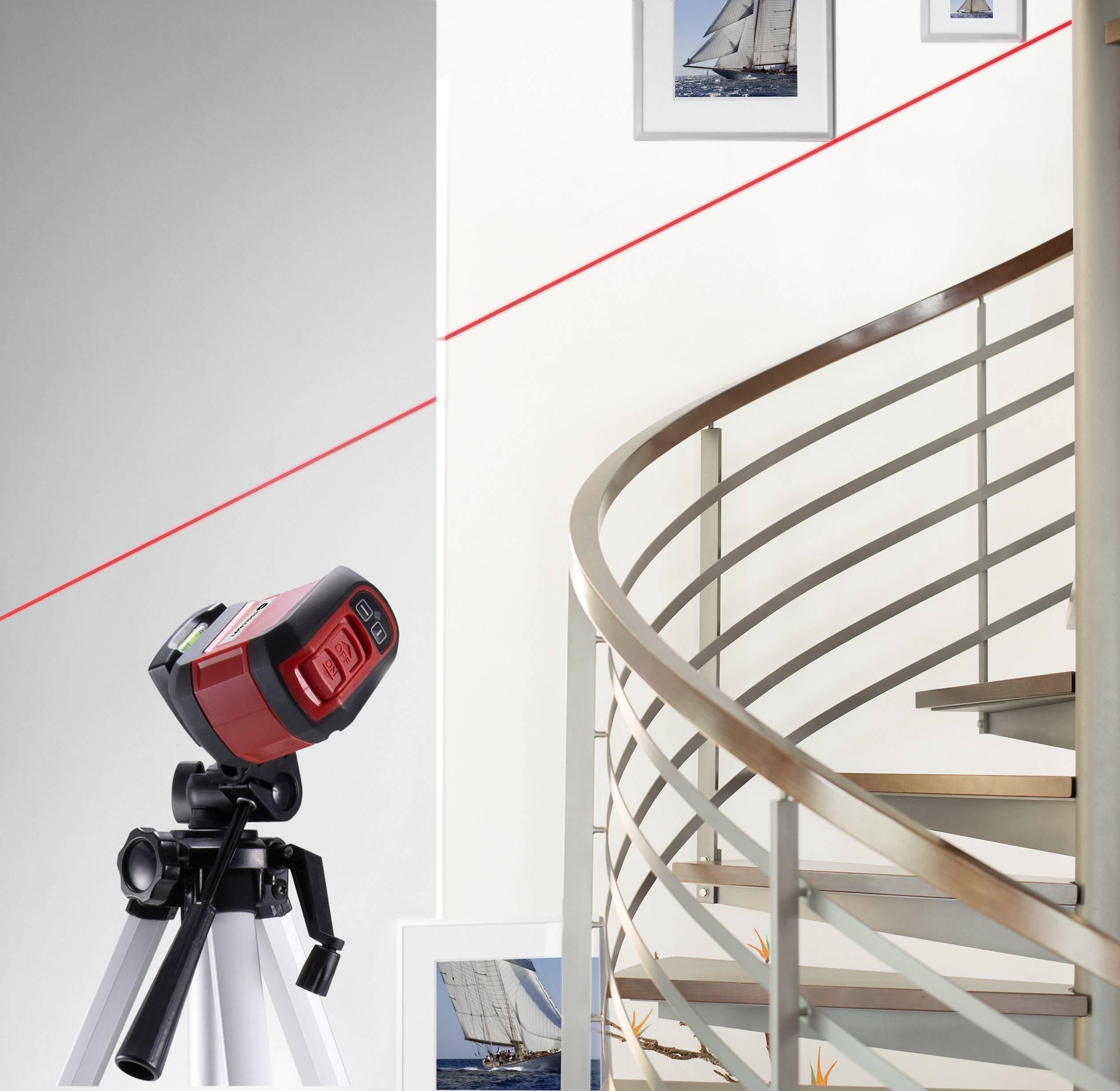 TOOLCRAFT Tripod 1/4 Zoll Arbeitshöhe=51 - 150cm Silver Inox Wasserwaage