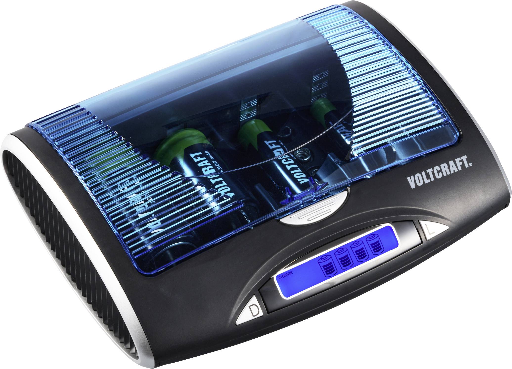 VOLTCRAFT P-600 Rundzellen-Ladegerät NiMH Micro (AAA), Mignon (AA), Baby (C), Mono (D), 9V Block