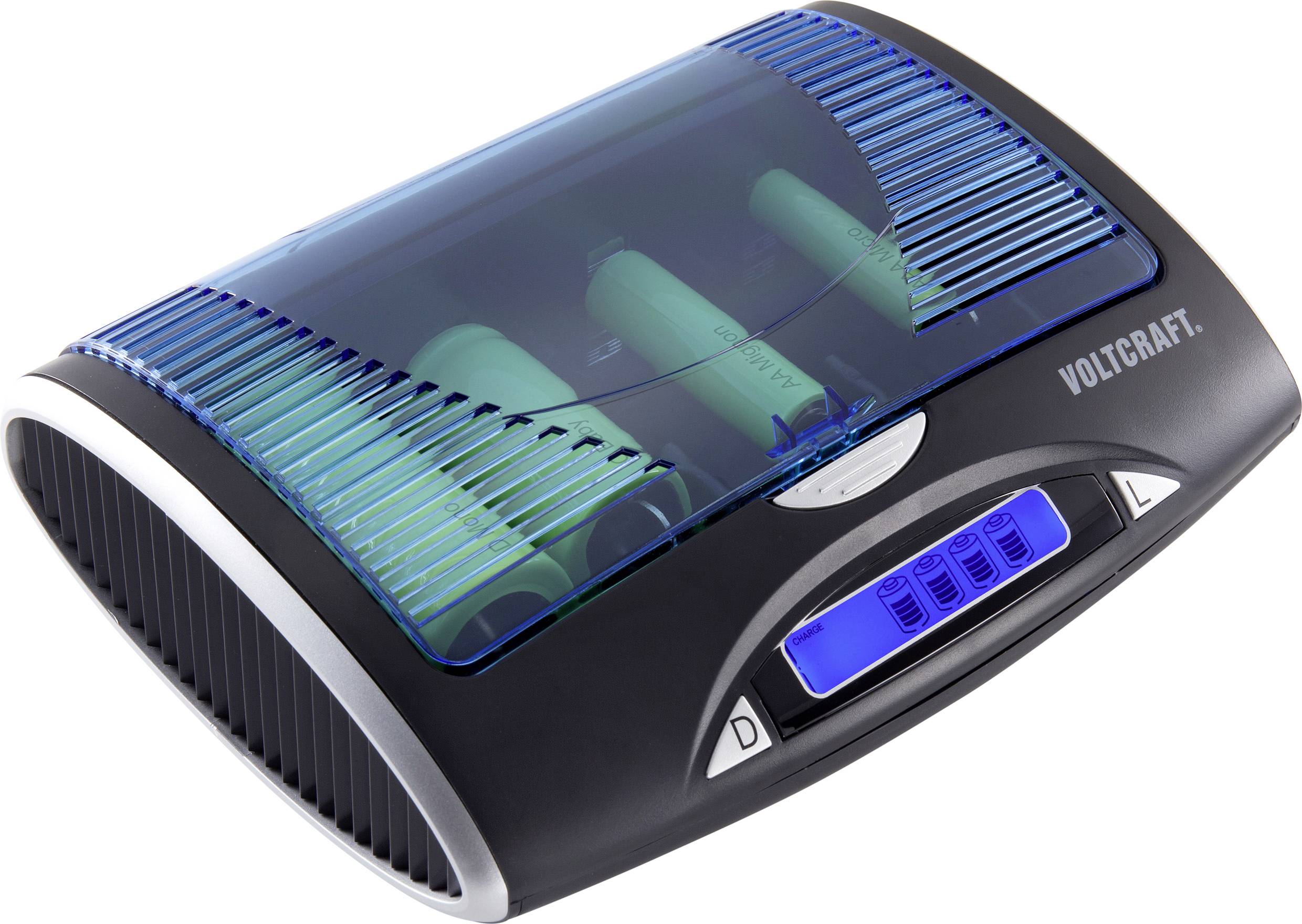 VOLTCRAFT P-600 Rundzellen-Ladegerät NiMH Micro (AAA), Mignon (AA), Baby (C), Mono (D), 9V Block