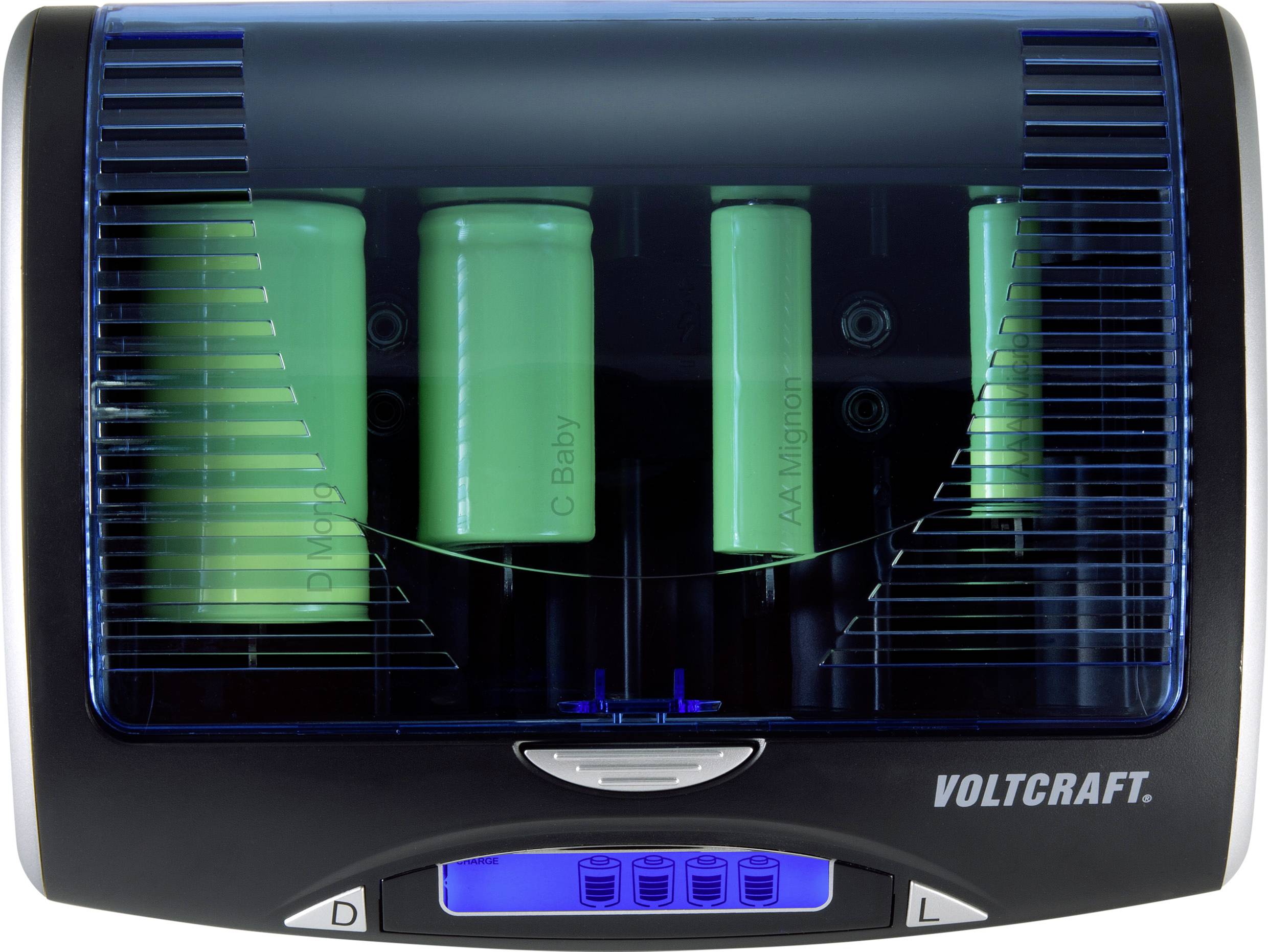 VOLTCRAFT P-600 Rundzellen-Ladegerät NiMH Micro (AAA), Mignon (AA), Baby (C), Mono (D), 9V Block