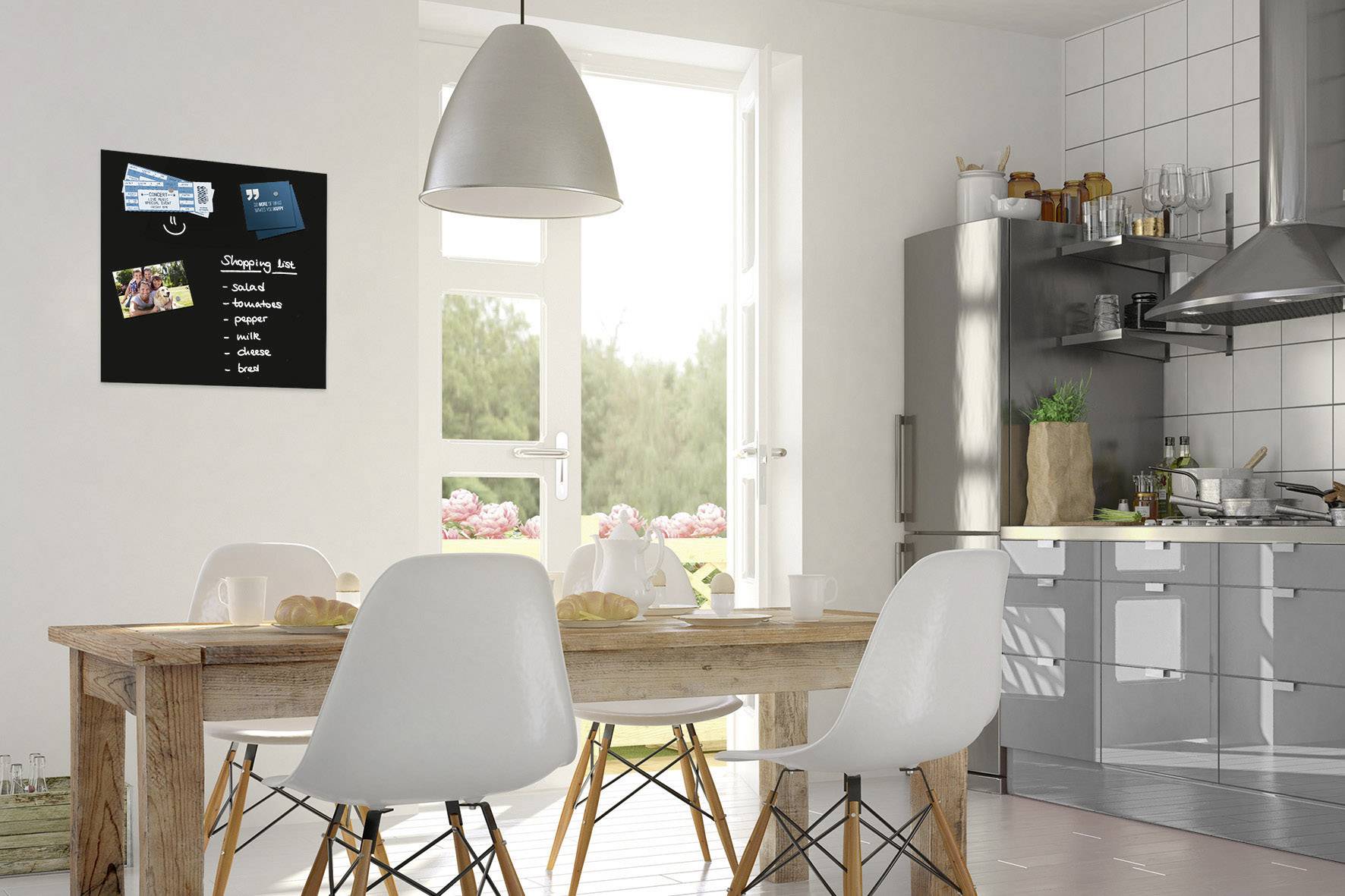 BE! Board Glas-Magnettafel (B x H) 45 cm x 45 cm Schwarz B1101