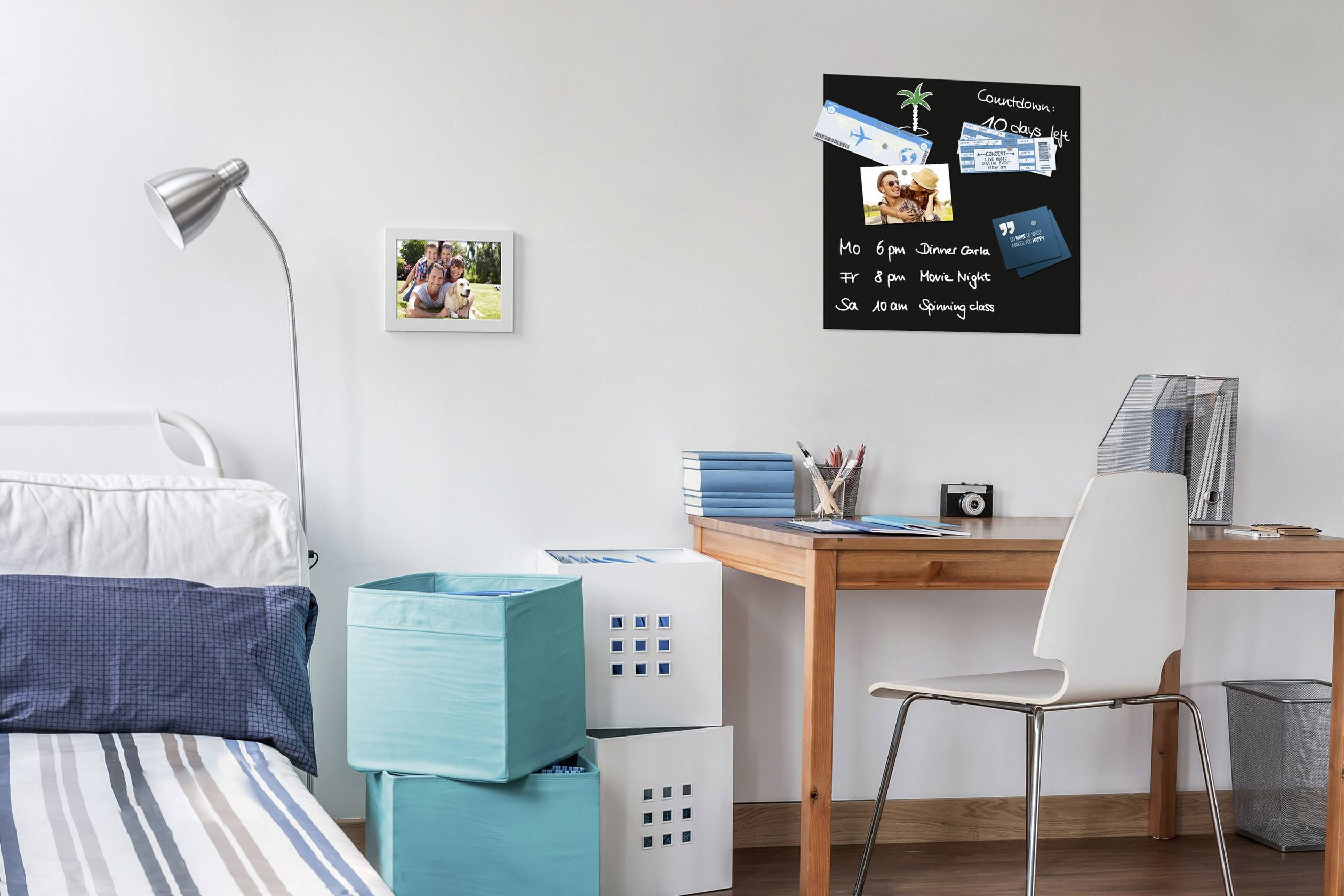 BE! Board Glas-Magnettafel (B x H) 45 cm x 45 cm Schwarz B1101