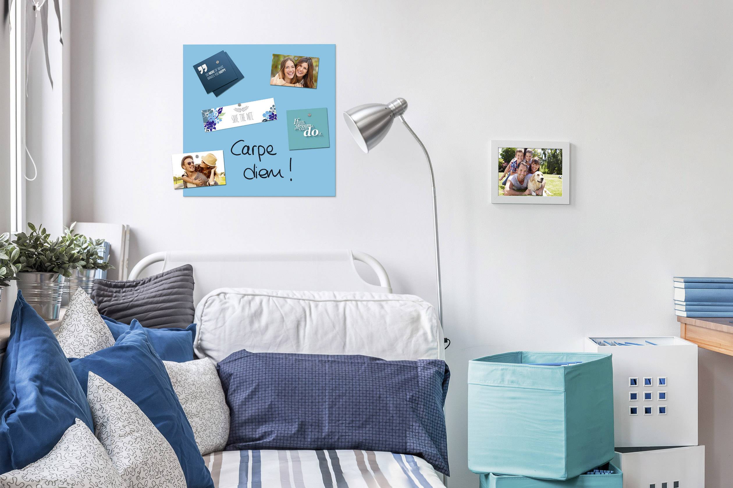 BE! Board Glas-Magnettafel (B x H) 45 cm x 45 cm Blau B1103