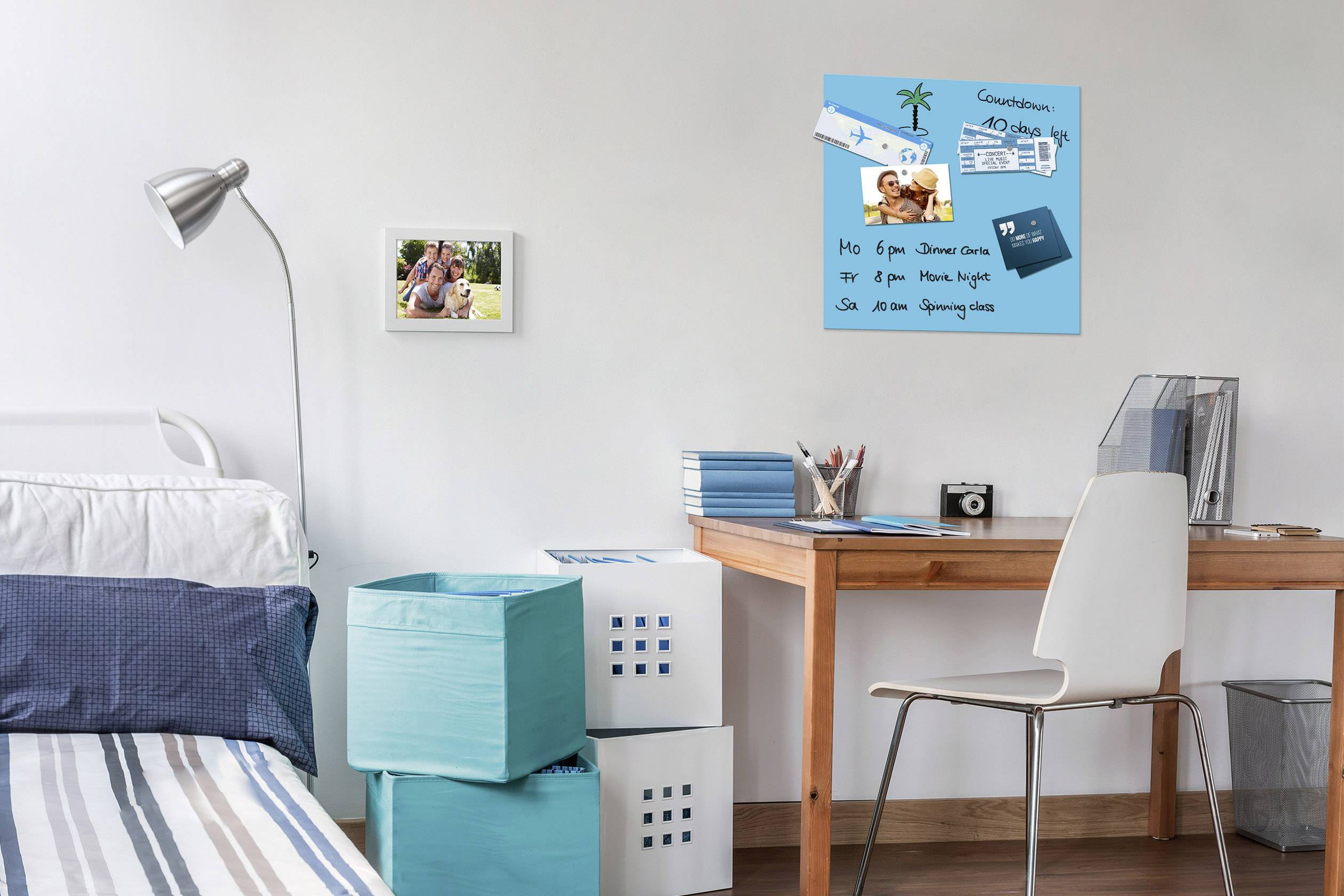 BE! Board Glas-Magnettafel (B x H) 45 cm x 45 cm Blau B1103