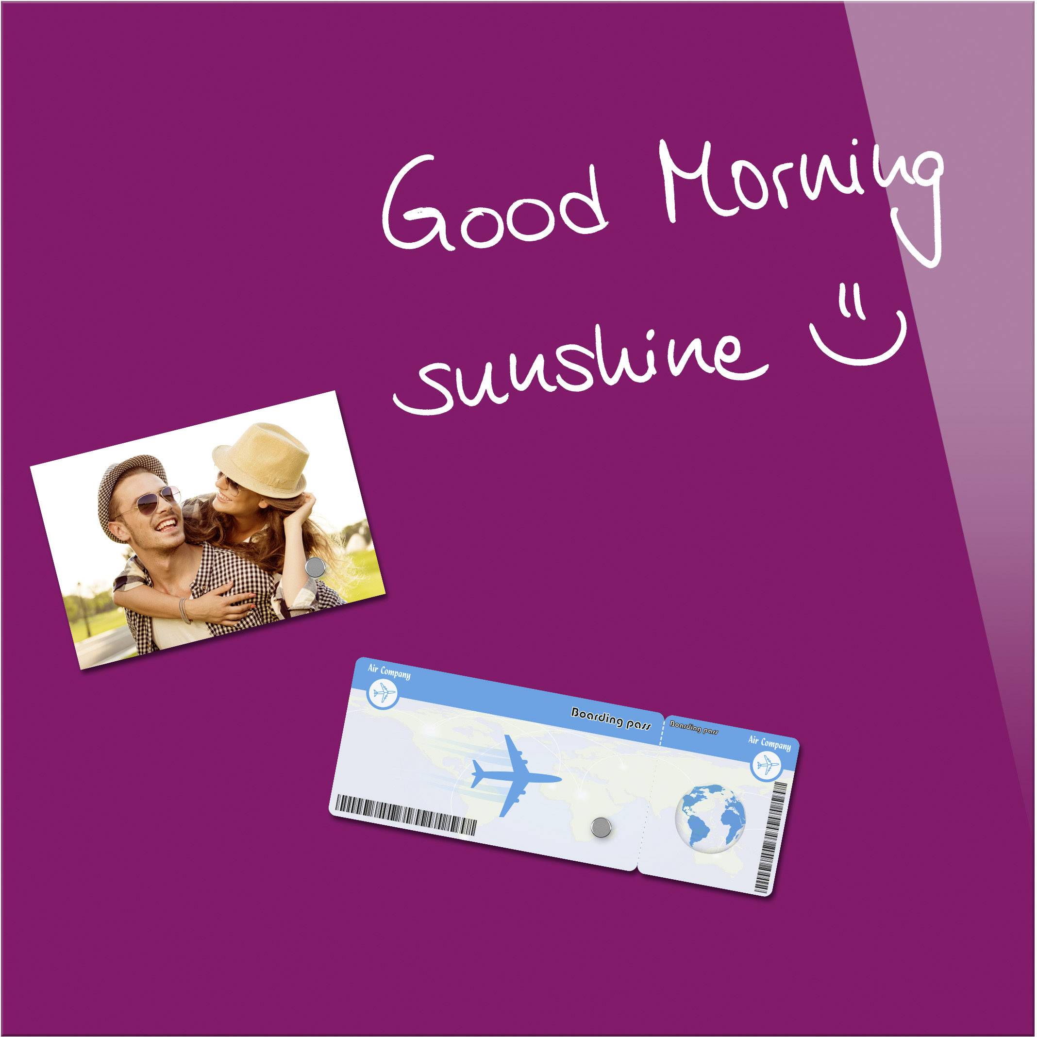 BE! Board Glas-Magnettafel (B x H) 45 cm x 45 cm Beere B1104