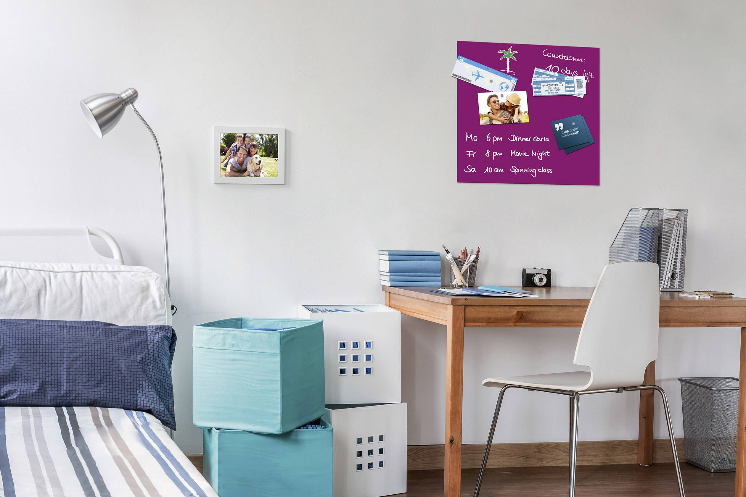 BE! Board Glas-Magnettafel (B x H) 45 cm x 45 cm Beere B1104