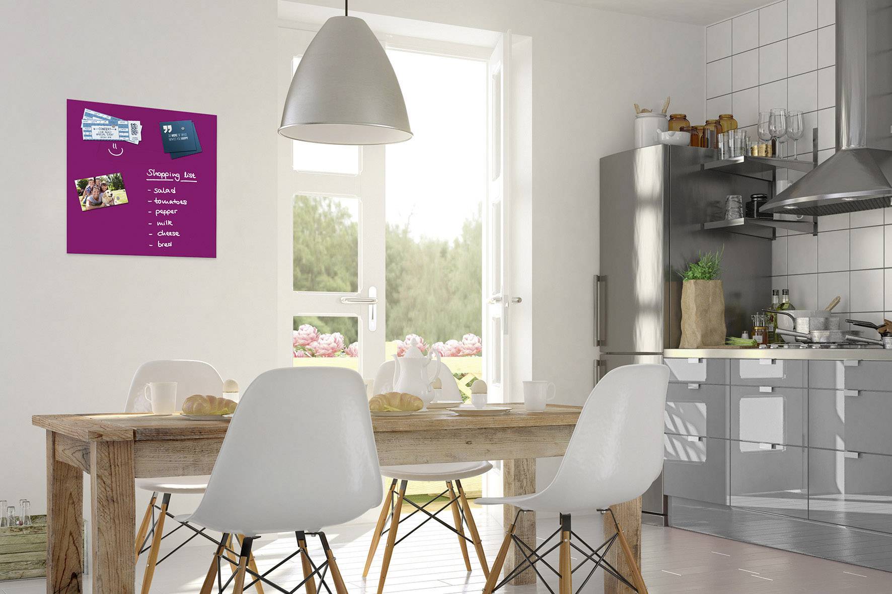 BE! Board Glas-Magnettafel (B x H) 45 cm x 45 cm Beere B1104