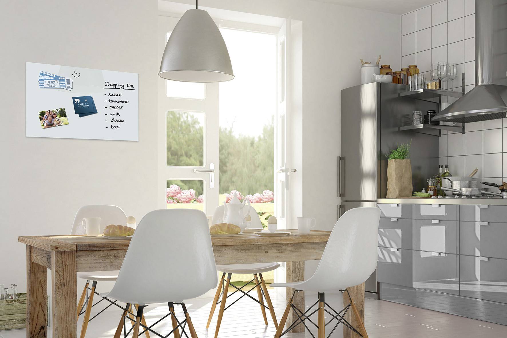 BE! Board Glas-Magnettafel B1300 (B x H) 90 cm x 60 cm Weiß B1300