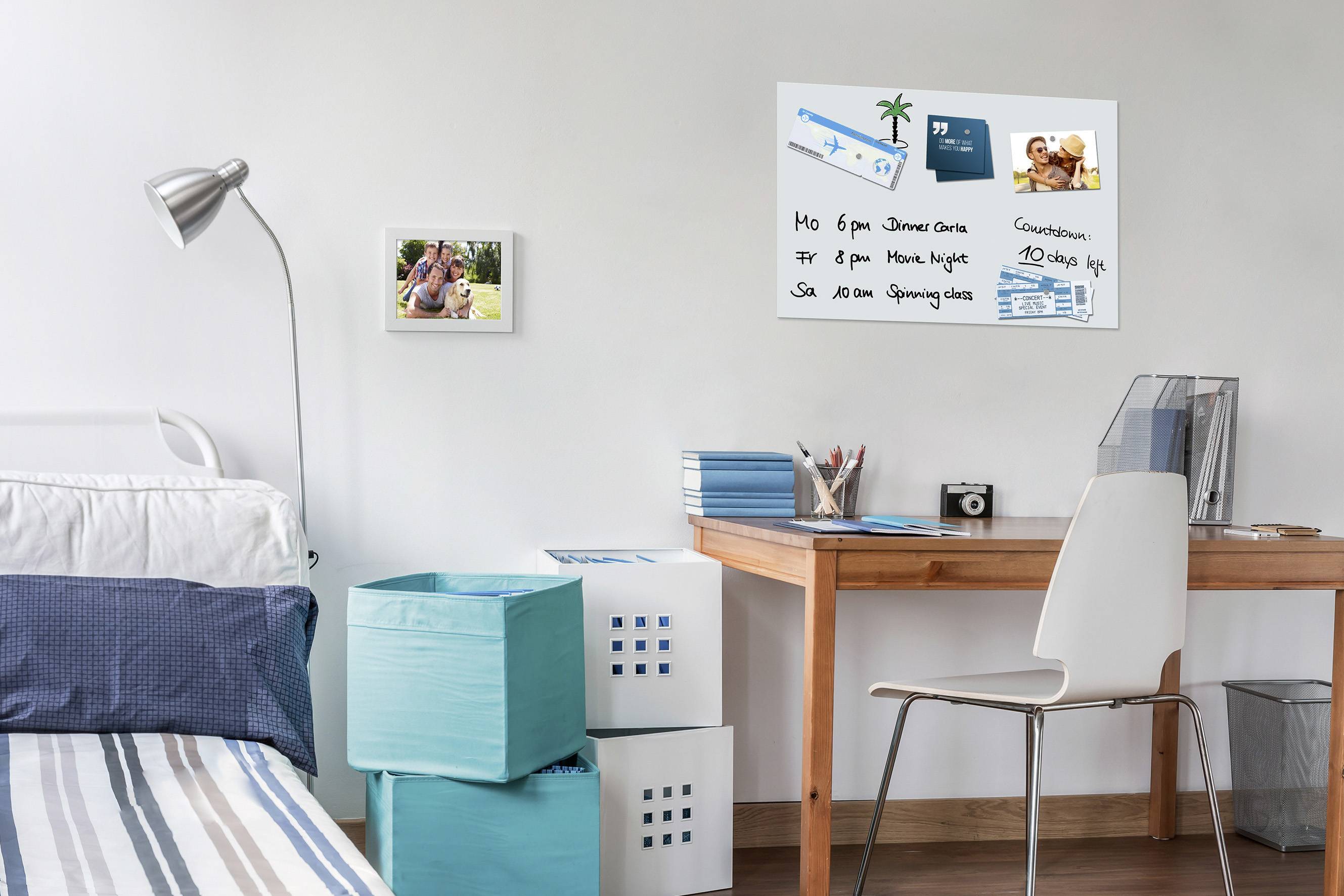 BE! Board Glas-Magnettafel B1300 (B x H) 90 cm x 60 cm Weiß B1300