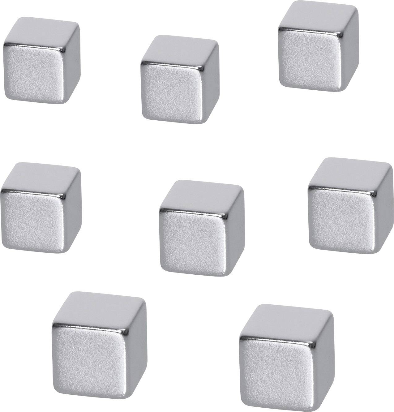 Sigel Neodym Magnet B3101 (B x H x T) 10 x 10 x 10mm Würfel Silber 8 St. B3101