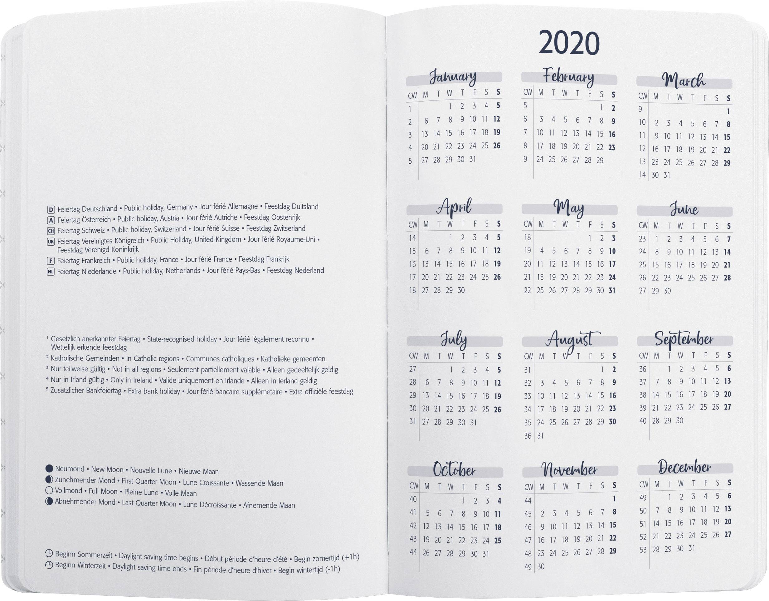 Sigel Wochenkalender Jolie® 2020 indigo blue J0101 DIN A5 Farbe des Einbandes: Blau 1St.