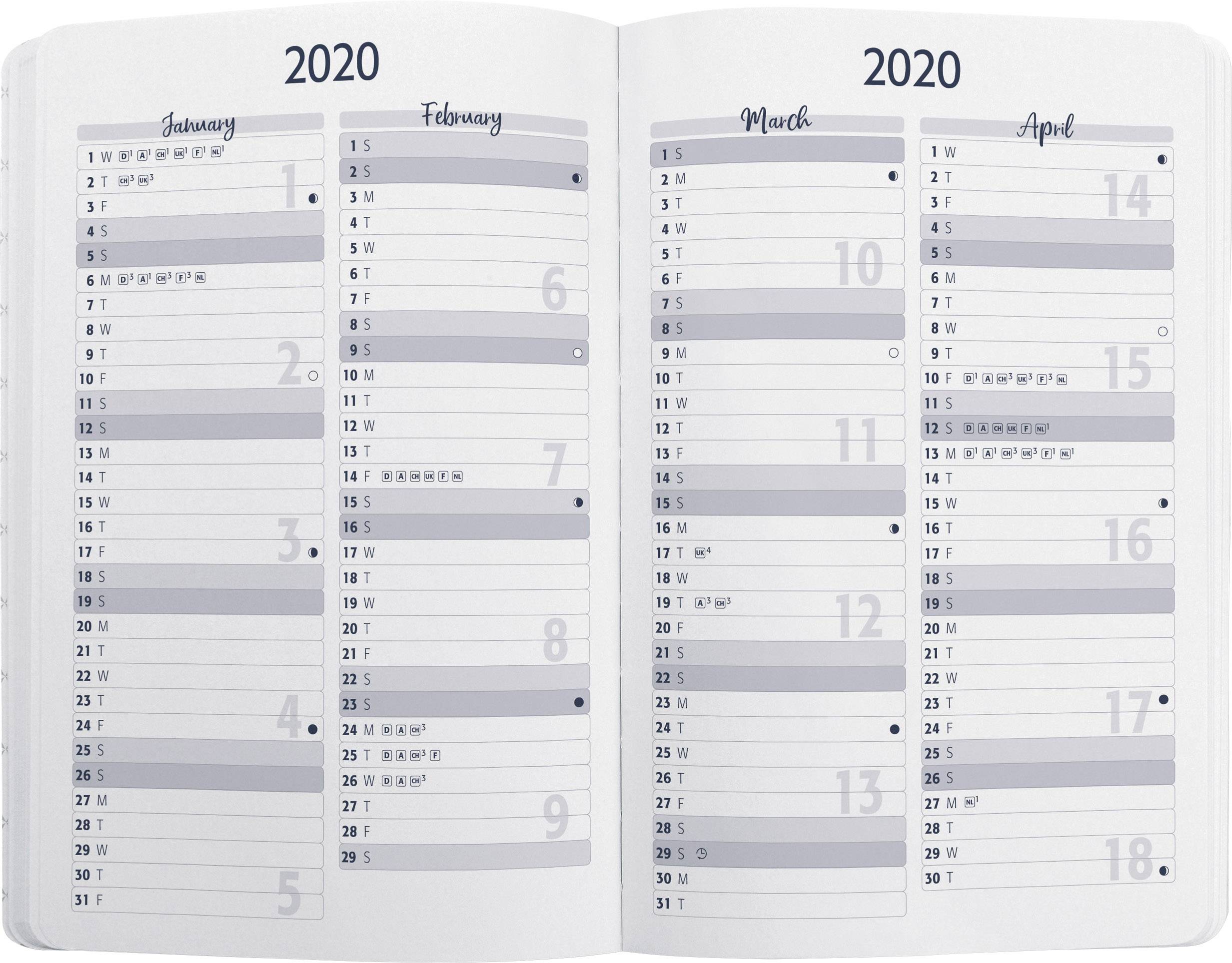 Sigel Wochenkalender Jolie® 2020 indigo blue J0101 DIN A5 Farbe des Einbandes: Blau 1St.