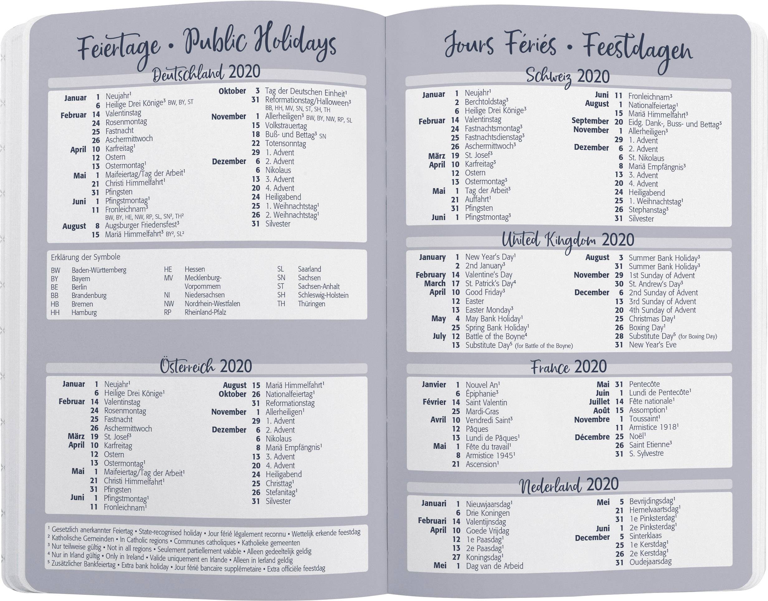 Sigel Wochenkalender Jolie® 2020 indigo blue J0101 DIN A5 Farbe des Einbandes: Blau 1St.