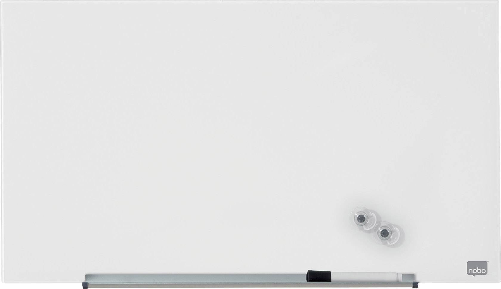 Nobo Glas-Magnetboard Diamond Glass Magnetic Widescreen (B x H) 67.7cm x 38.1cm Weiß Inkl. Ablageschale, Inkl. Boardmarker