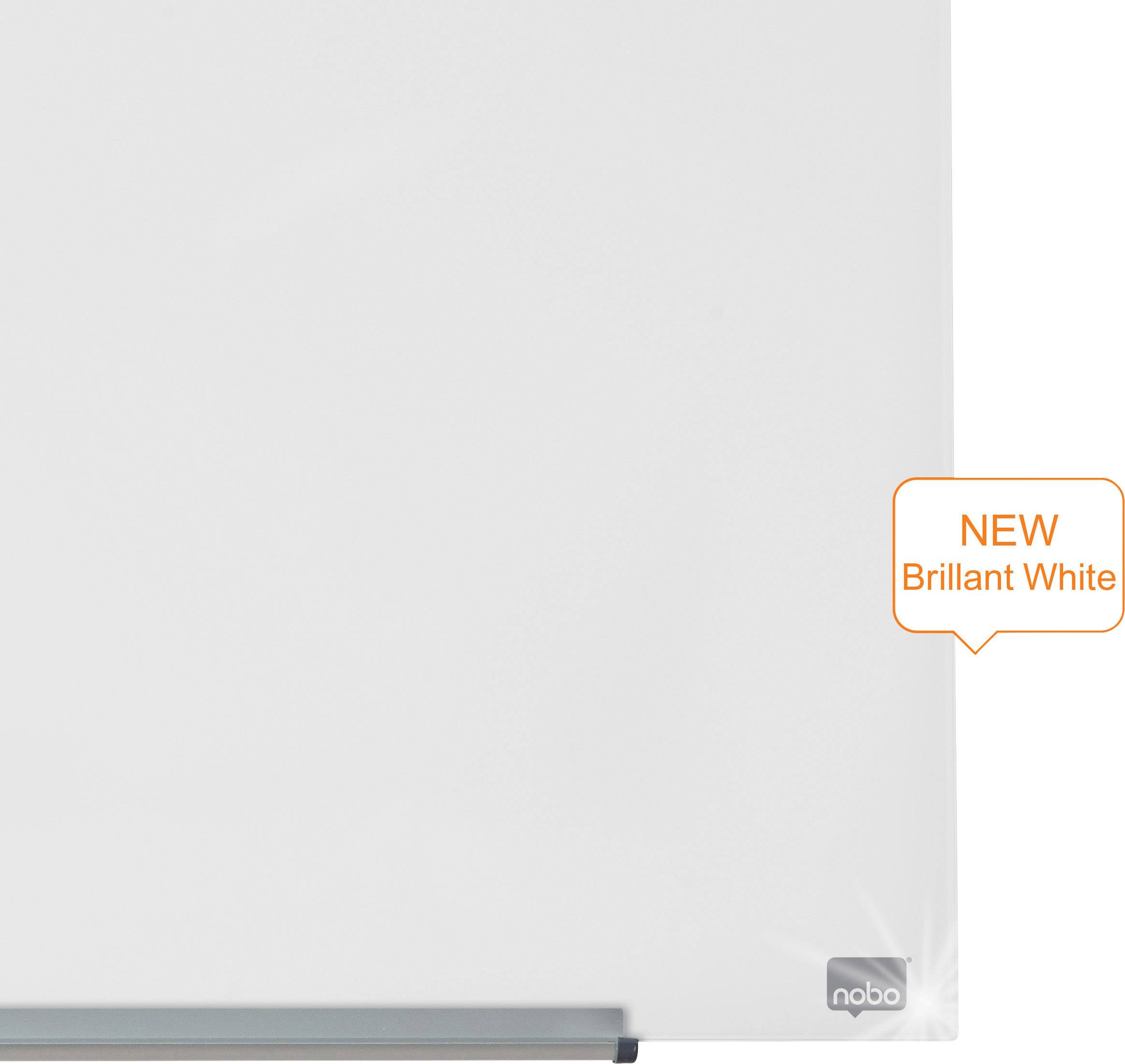 Nobo Glas-Magnetboard Diamond Glass Magnetic Widescreen (B x H) 67.7cm x 38.1cm Weiß Inkl. Ablageschale, Inkl. Boardmarker