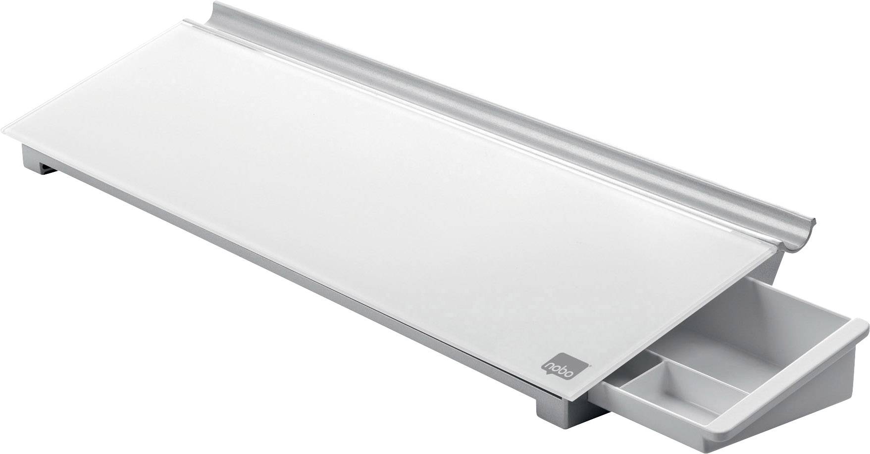 Nobo Glas-Notizboard Diamond Glass Memo Desktop (B x H) 458mm x 60mm Brillant-Weiß Inkl. Ablageschale, Inkl. Boardmarker