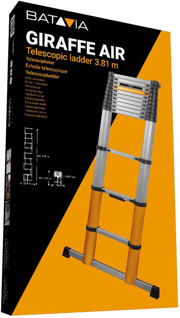 Batavia Giraffe Air 7063088 Aluminium Teleskopleiter Arbeitshöhe (max.): 4.6 m Silber, Schwarz, Bronze 15.3 kg