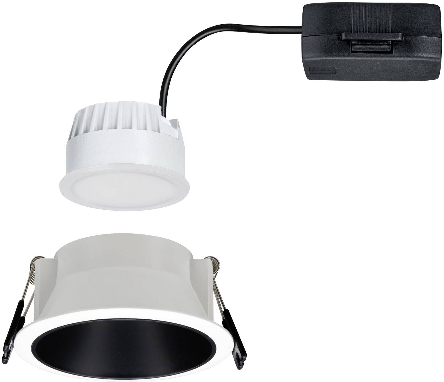 Paulmann 93401 Cole Coin Einbauleuchte LED 6W Weiß, Schwarz