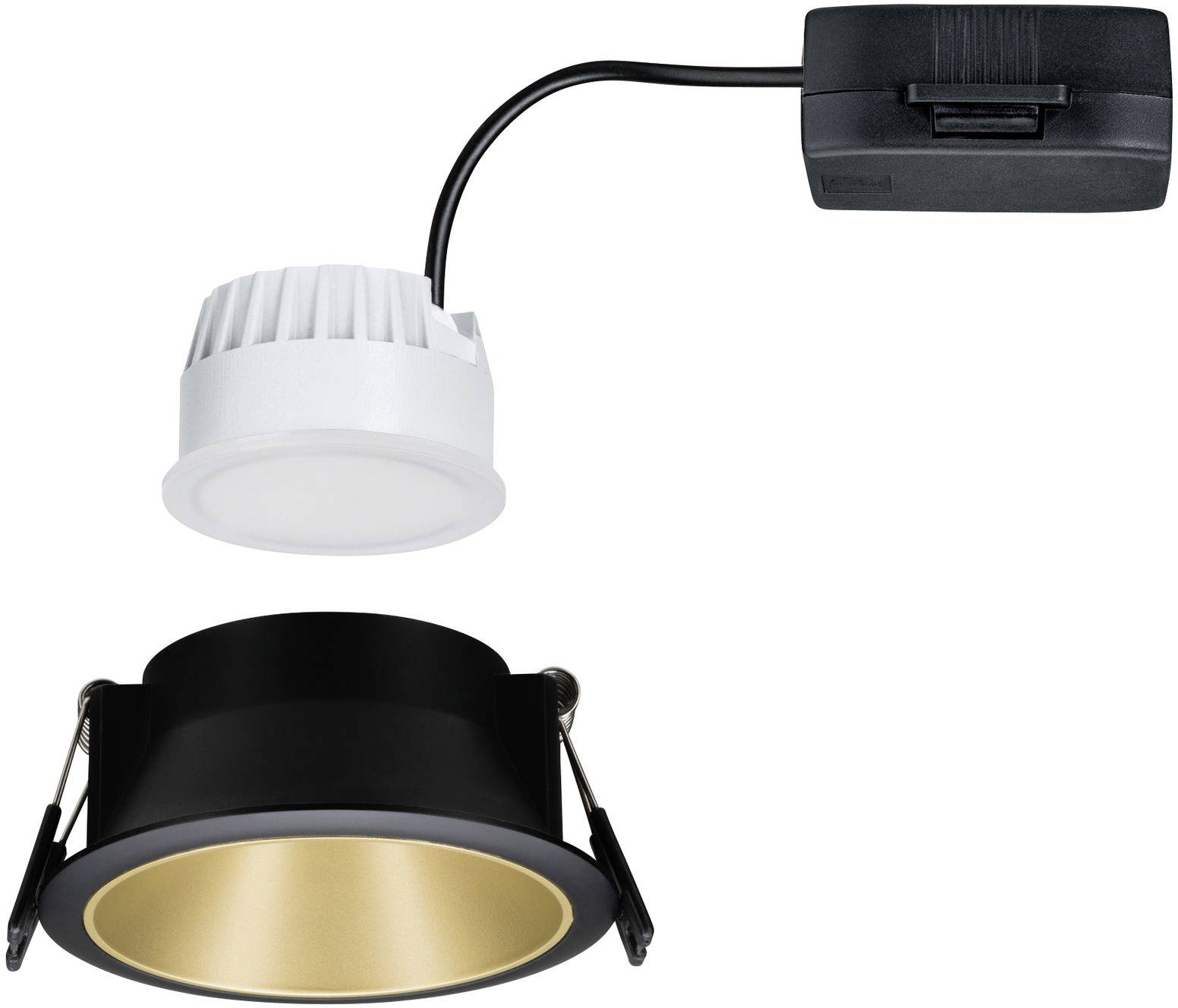 Paulmann 93403 Cole Coin Einbauleuchte LED 6 W Schwarz, Gold