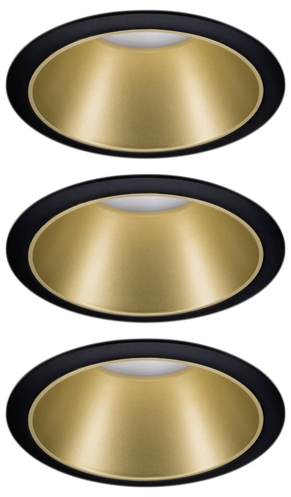 Paulmann Cole Coin 93404 Einbauleuchte 3er Set 2021 Energieeffizienzklasse: n.rel 6W Warmweiß Schwarz, Gold
